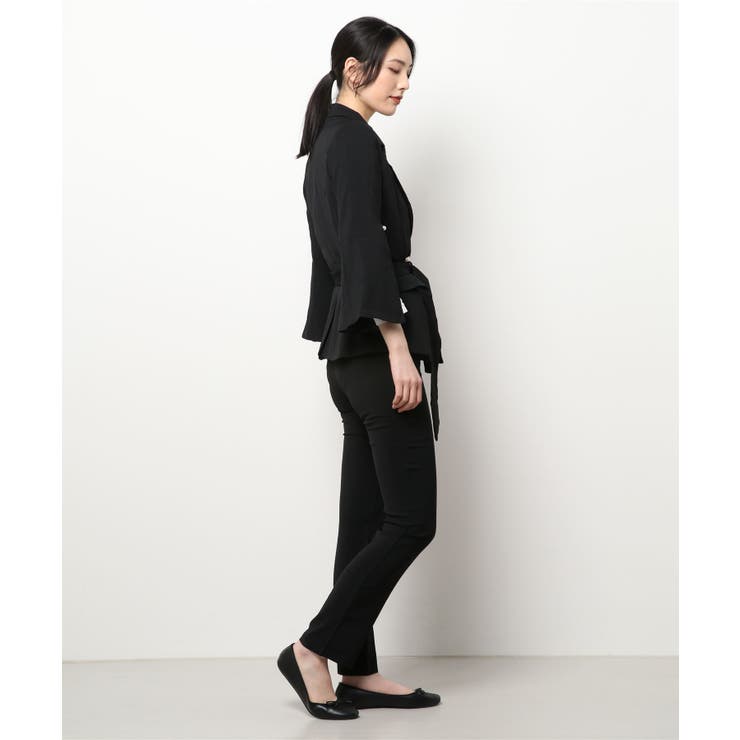 ケープジャケット風スーツセットアップ 韓国ファッション ハイウエスト