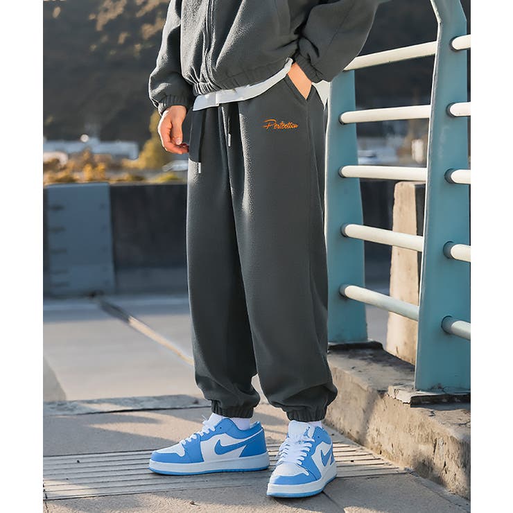 ベーシック 刺繍入り暖かいボアスウェットパンツ ジョガーパンツ | HOOK | 詳細画像19 