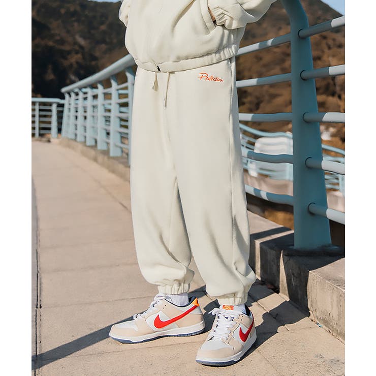 ベーシック 刺繍入り暖かいボアスウェットパンツ ジョガーパンツ | HOOK | 詳細画像22 