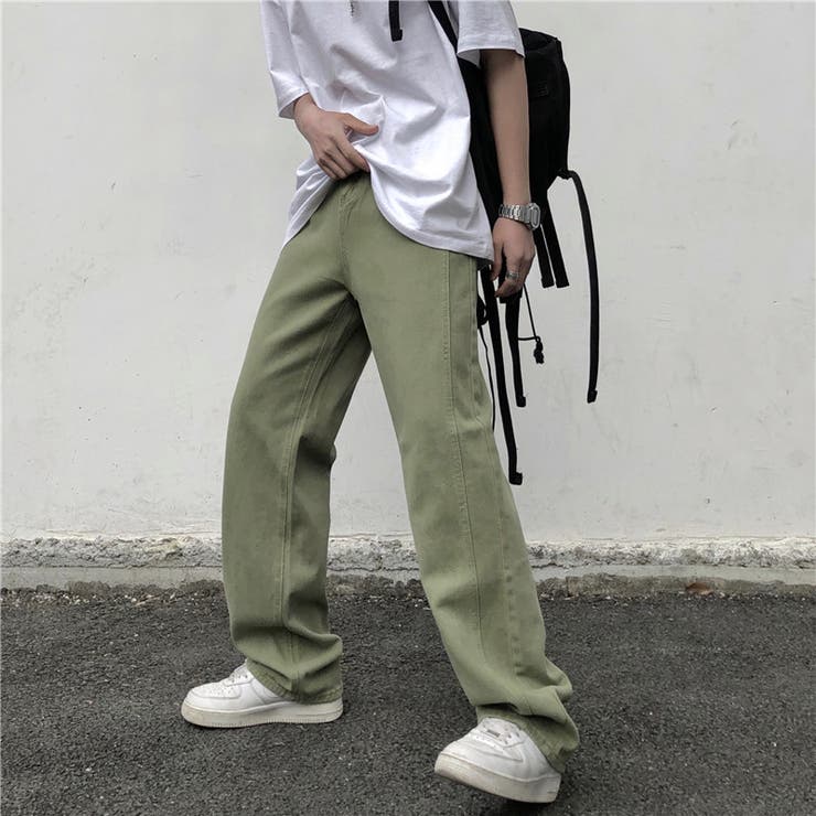 グリーン | 【genxder】ユニセックスレトロデニムパンツ 韓国ファッション ストリート系 | aimoha men