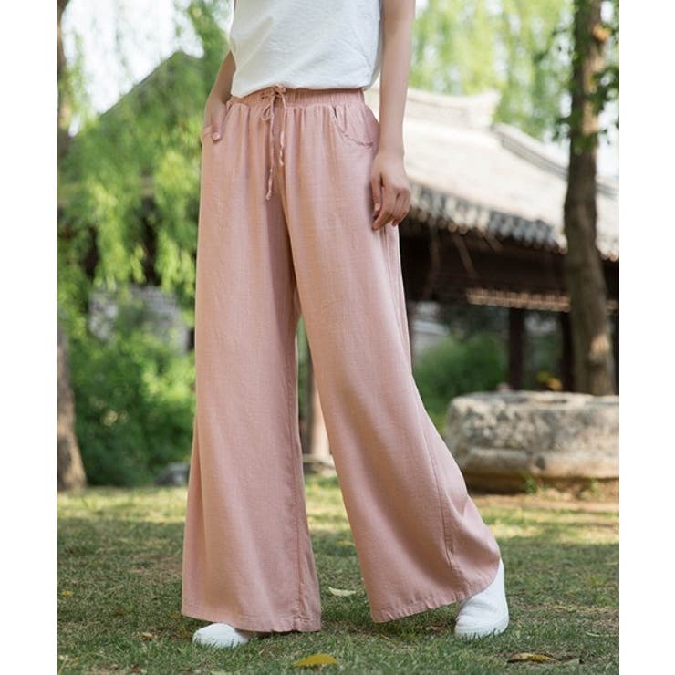 ピンク | 新作 リラックスワイドパンツ カジュアル | aimoha 