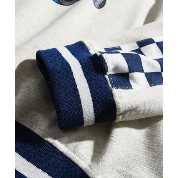 スウェット ブロックチェック切り替えプリントハイネックスウェットストリート系 | HOOK | 詳細画像7 