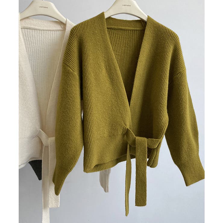 韓国 メンズ お洒落ニット Vネック カシュクール ルーズ ニット LURAKU セーター ニット 「LURAKU」V-neck Short Length Cable