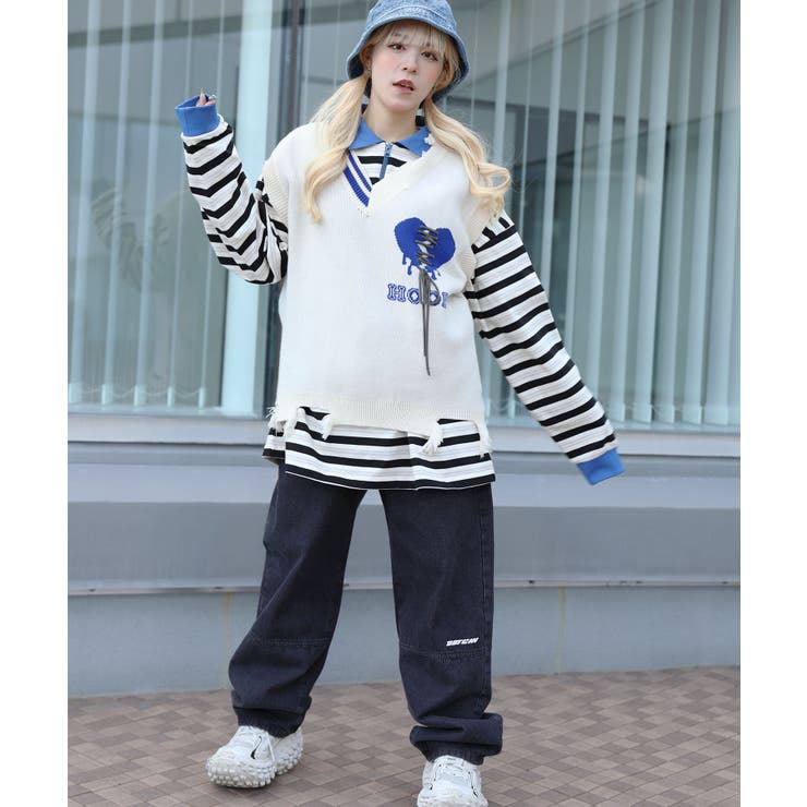 HOOK  original 傷だらけのアシンメトリーニットベスト | HOOK | 詳細画像21 