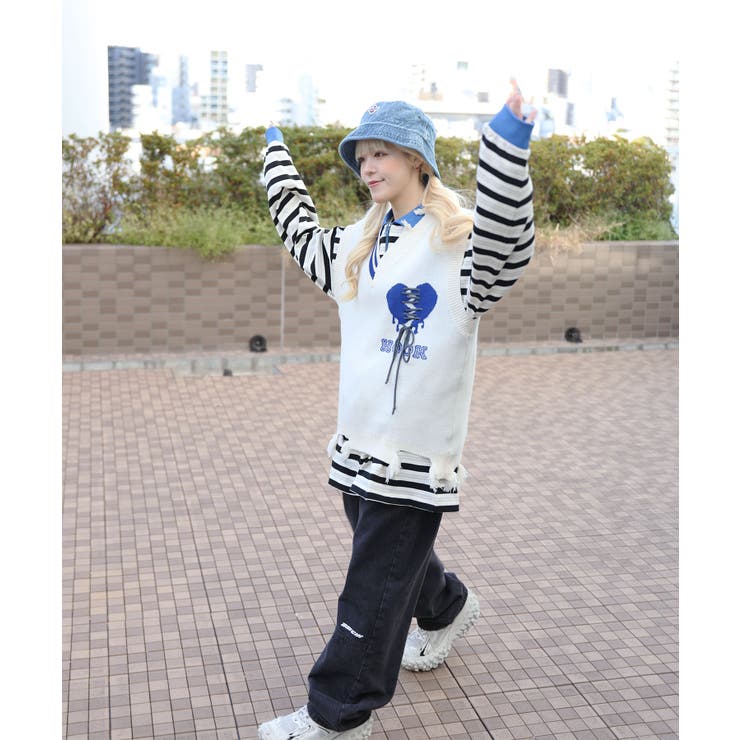 HOOK  original 傷だらけのアシンメトリーニットベスト | HOOK | 詳細画像5 