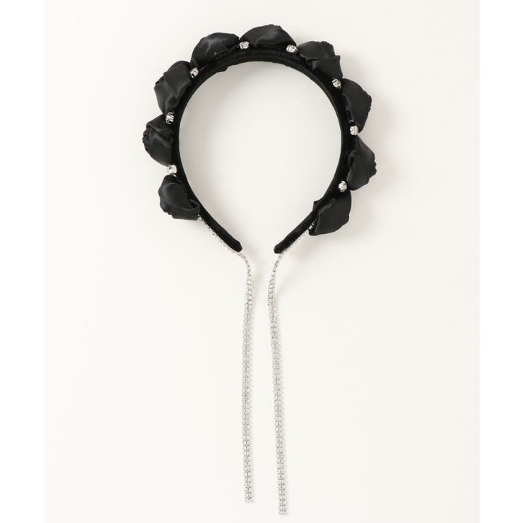 ベルベット生地リボンとビジューパールのロマンティックカチューシャ 量産型 | aimoha  | 詳細画像5 