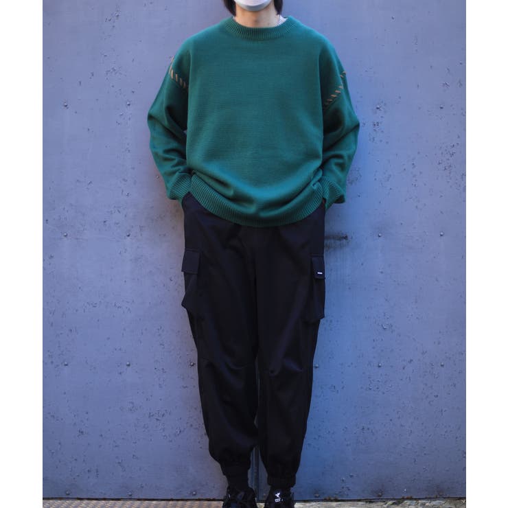 セール】 ブランケットステッチニット ワイドプルオーバー