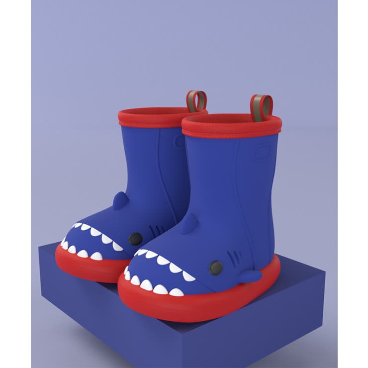 ブルー×レッド | 【aimoha KIDS 】【定番】激かわいい立体的なシャーク | aimoha kids