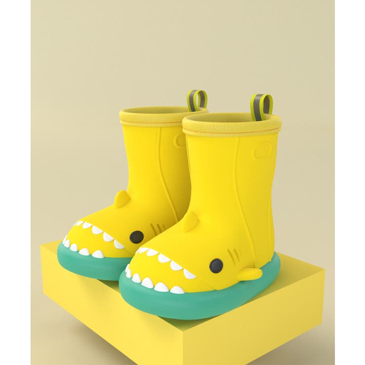 イエロー×グリーン | 【aimoha KIDS 】【定番】激かわいい立体的なシャーク | aimoha kids
