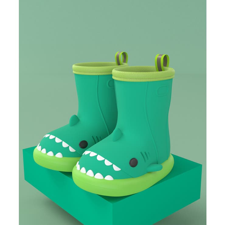 グリーン×グリーン | 【aimoha KIDS 】【定番】激かわいい立体的なシャーク | aimoha kids