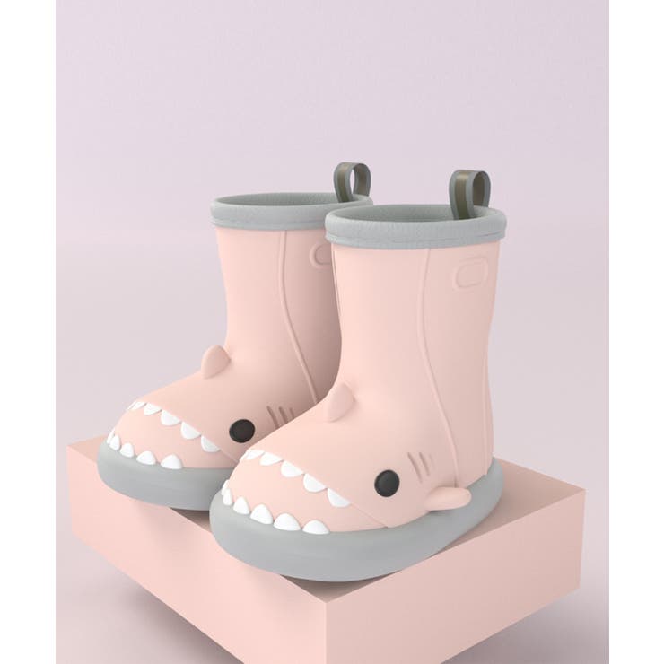 ピンク×グレー | 【aimoha KIDS 】【定番】激かわいい立体的なシャーク | aimoha kids