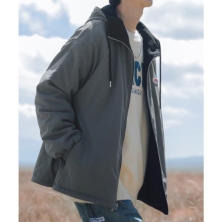 リバーシブル2WAY薄手ボアジャケット ストリート系 ロンT | HOOK | 詳細画像12 