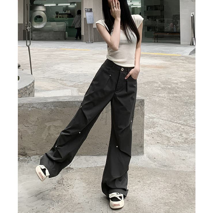 ★boohoo★ フォールド ストレート レッグ カーゴ パンツ 2TYPEストレートカーゴパンツ | レディースファッション通販