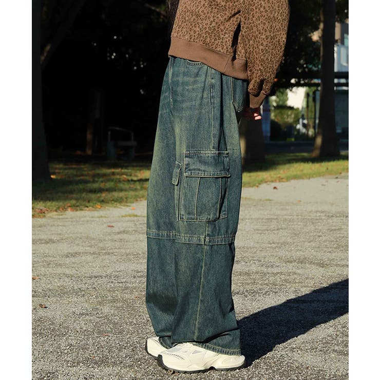 for girls アシンメトリービッグポケットカラーデニムカーゴパンツ[品番：XT000010501]｜aimoha  （アイモハ）のレディースファッション通販｜SHOPLIST（ショップリスト）