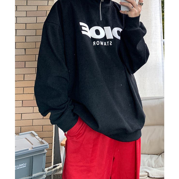 ハーフジップスウェット ストリート系 オラオラ系[品番