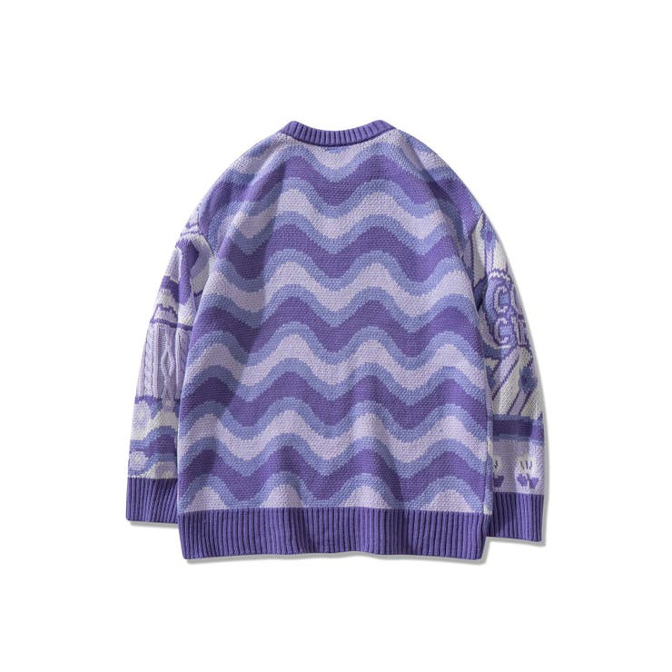 パッチワーク模様ニット風スウェット ストリート系 オラオラ系 | HOOK | 詳細画像4 