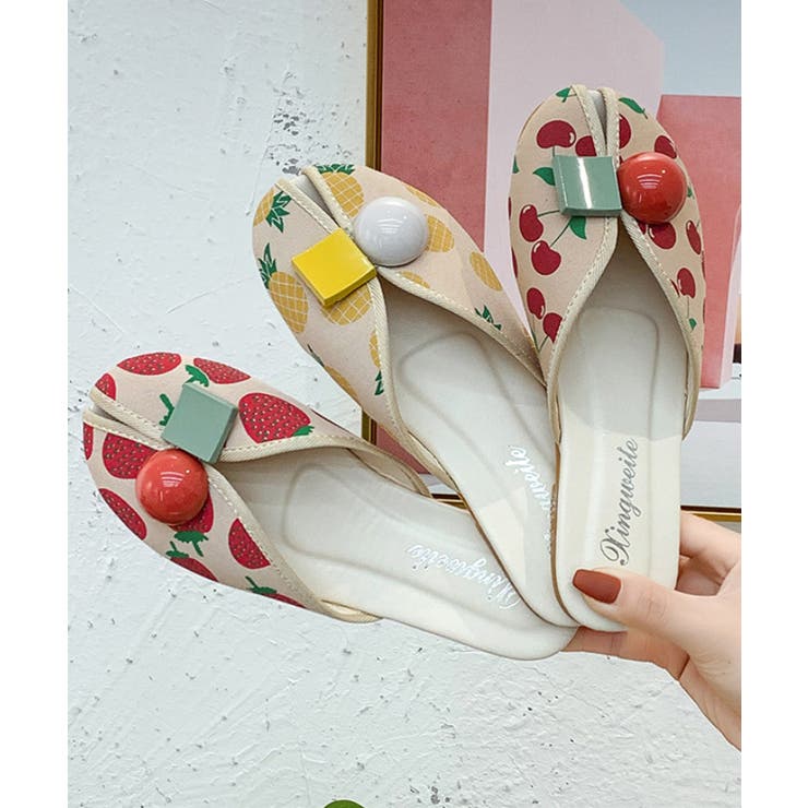かわいい柄サンダル レディース ぺたんこ | aimoha  | 詳細画像4 