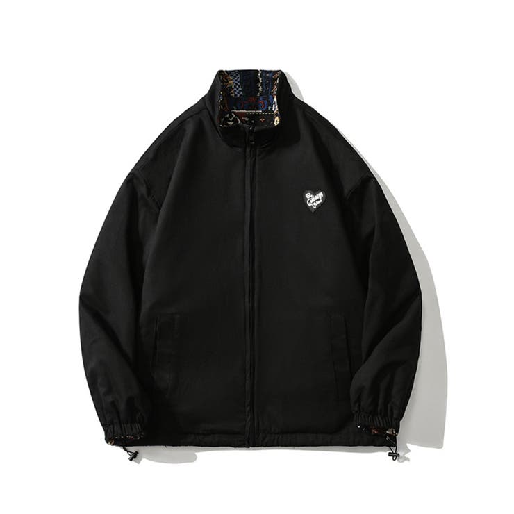 HOOK パッチワーク柄幾何学模様 ゴブランリバーシブルブルゾンメンズ