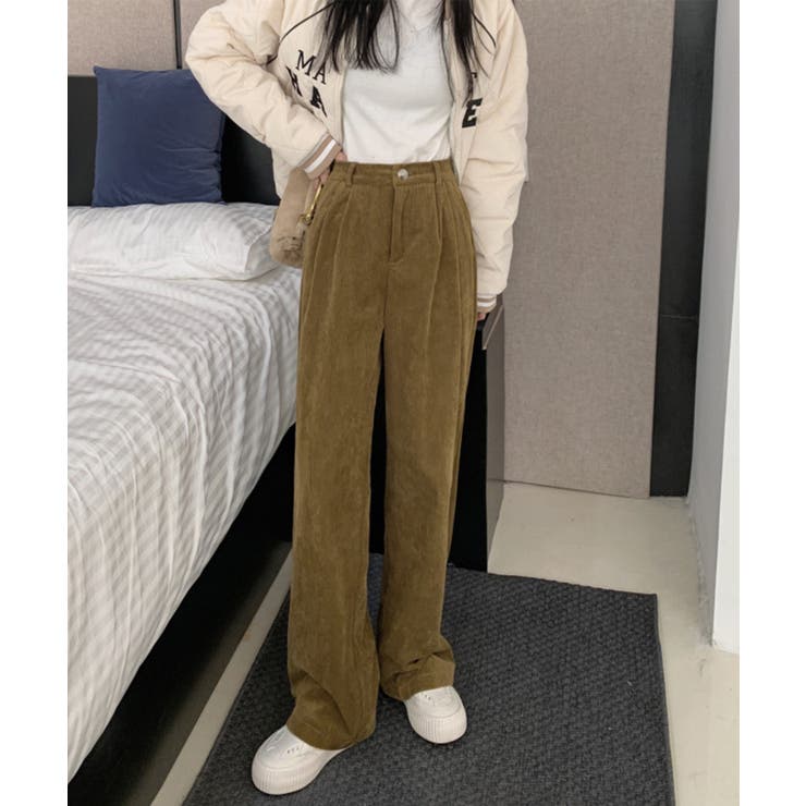 コーディロイタックワイドパンツ フルレングスパンツ ロング丈[品番：XT000006215]｜aimoha  （アイモハ）のレディースファッション通販｜SHOPLIST（ショップリスト）