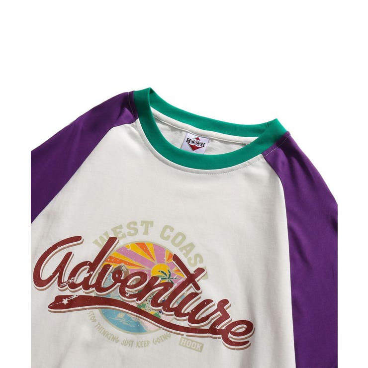 ロンT HOOK アメカジヴィンテージ風袖配色切り替えロゴプリントリンガーロング… | HOOK | 詳細画像6 