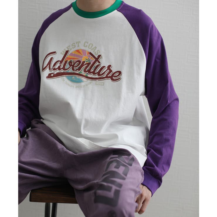 ロンT HOOK アメカジヴィンテージ風袖配色切り替えロゴプリントリンガーロング… | HOOK | 詳細画像13 