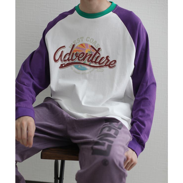 ロンT HOOK アメカジヴィンテージ風袖配色切り替えロゴプリントリンガーロング… | HOOK | 詳細画像16 