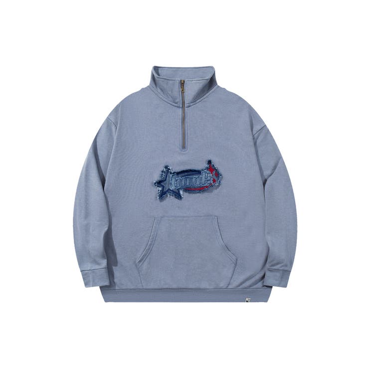 HOOK  original  アメカジパッチ刺繍デニム風ウォッシュハーフジップ | HOOK | 詳細画像4 