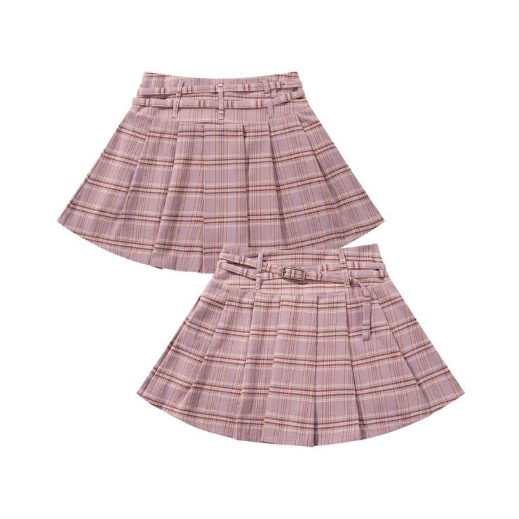 HOOK】for girls チェック柄ボックスプリーツミニスカート[品番