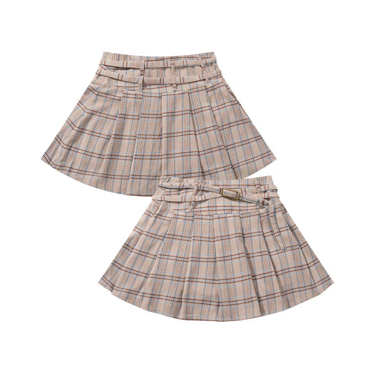 HOOK】for girls チェック柄ボックスプリーツミニスカート[品番