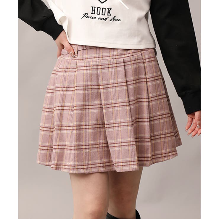 【HOOK】for girls  チェック柄ボックスプリーツミニスカート | HOOK | 詳細画像24 