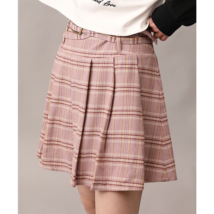 HOOK】for girls チェック柄ボックスプリーツミニスカート[品番