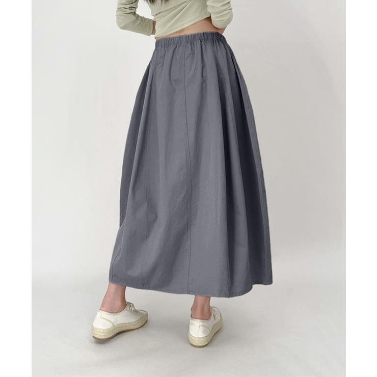 グレー | フレアデザインミディスカート | aimoha 