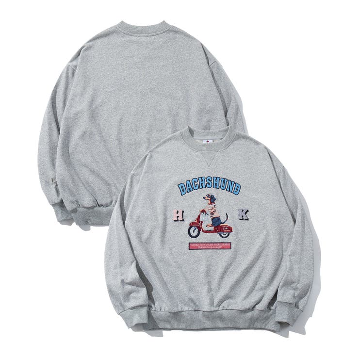 グレー | HOOK -original- DOG刺繍スウェット | HOOK