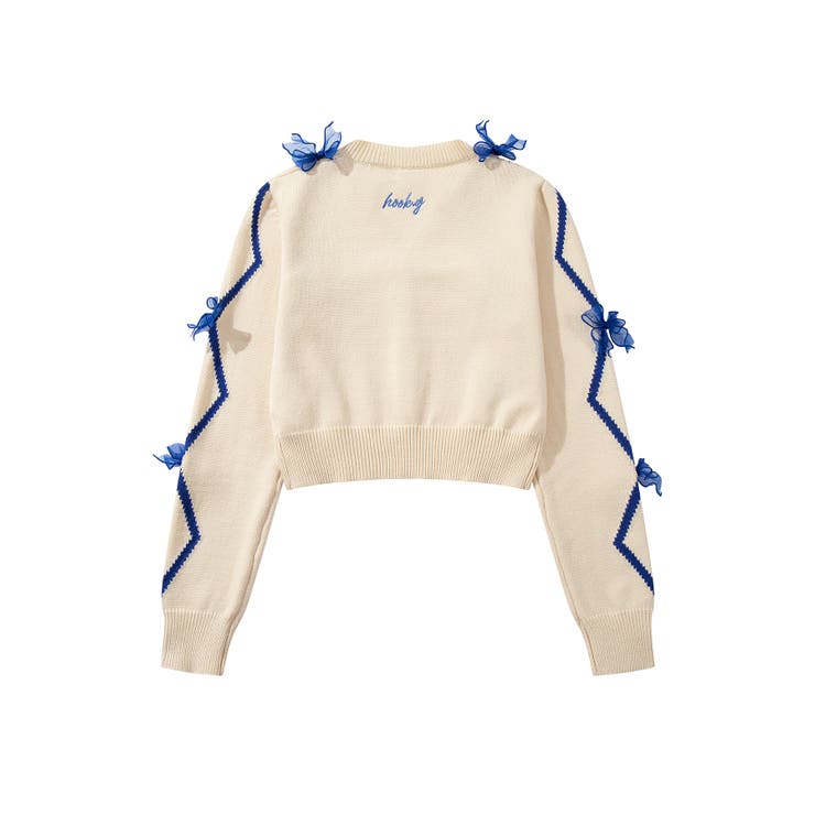 【HOOK】for girls リボン付きカーディガン ショート丈 | HOOK | 詳細画像4 