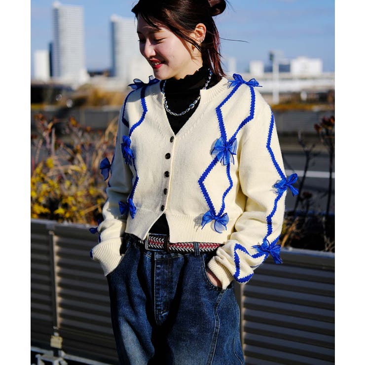 【HOOK】for girls リボン付きカーディガン ショート丈 | HOOK | 詳細画像19 