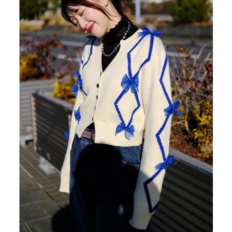 【HOOK】for girls リボン付きカーディガン ショート丈 | HOOK | 詳細画像20 