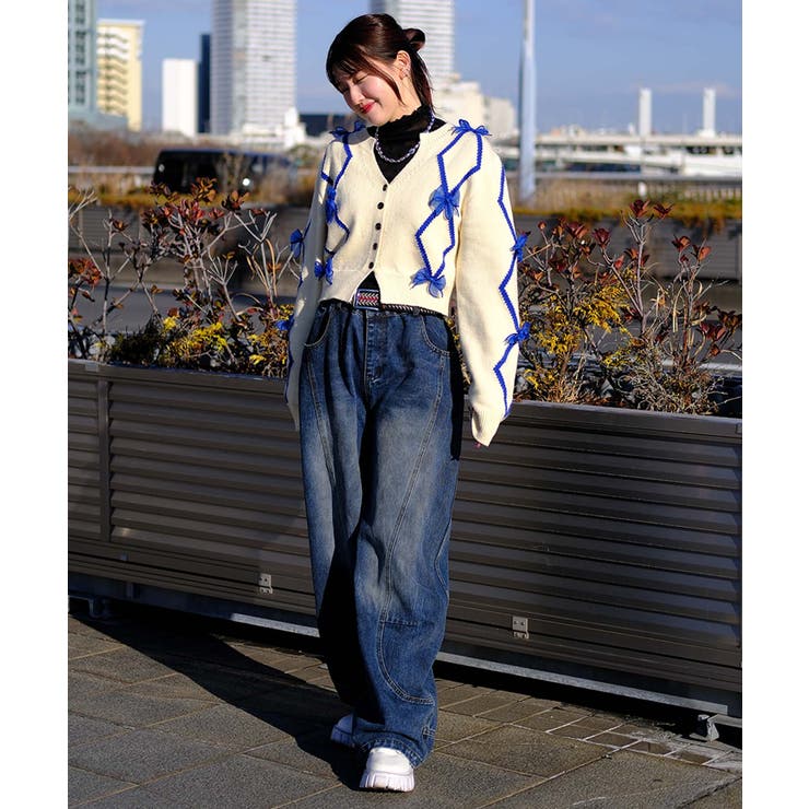 【HOOK】for girls リボン付きカーディガン ショート丈 | HOOK | 詳細画像24 