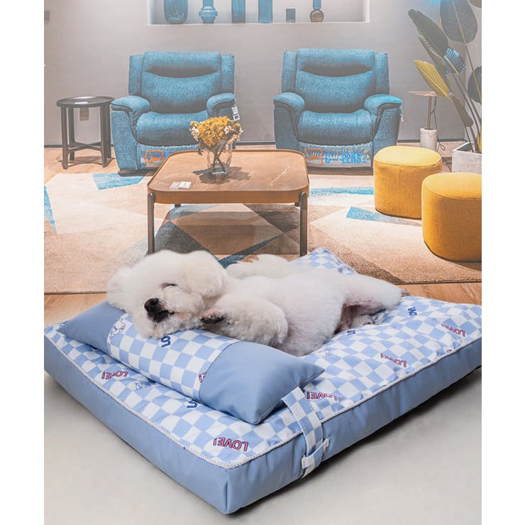 ライトブルー | 枕付きペット用ベッド ペットベット 引っ掛け | aimoha 