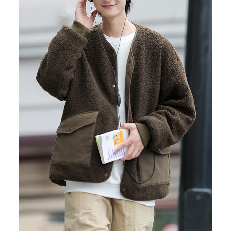 HOOK】2WAYリバーシブルノーカラーボアジャケット【AW】[品番