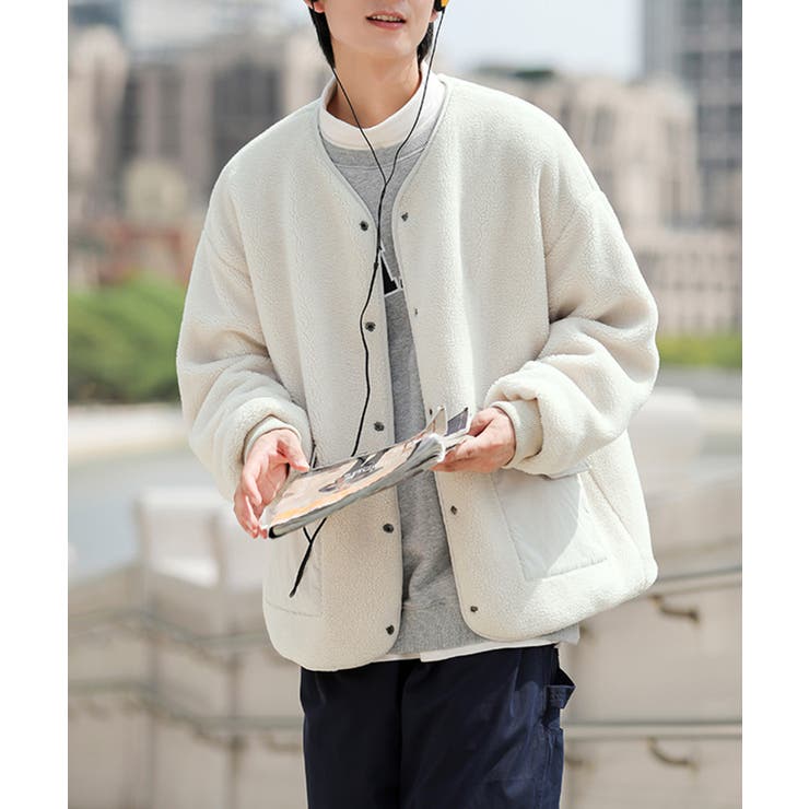 HOOK】2WAYリバーシブルノーカラーボアジャケット【AW】[品番