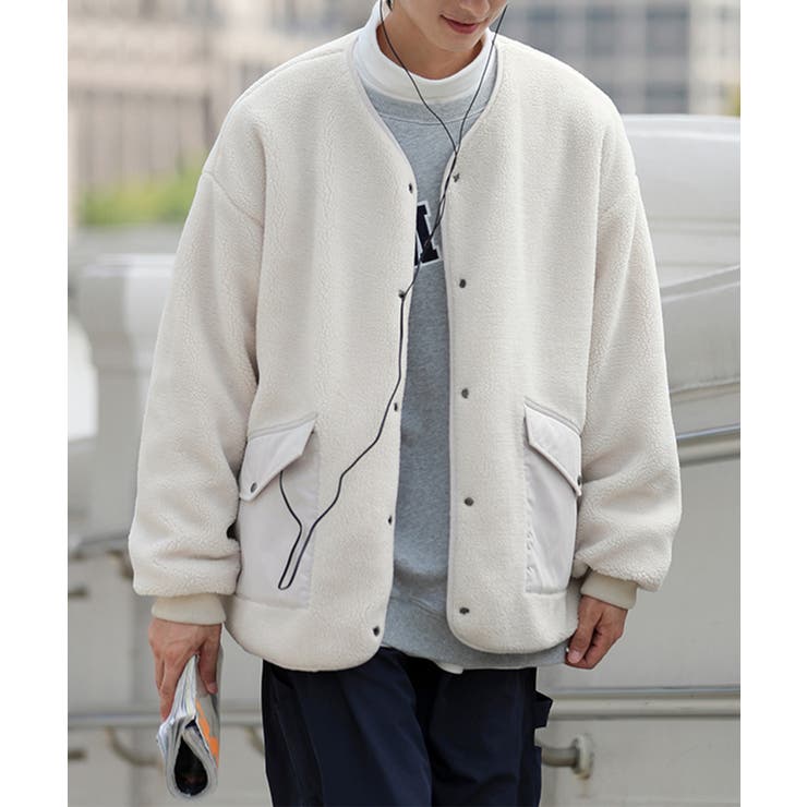 HOOK】2WAYリバーシブルノーカラーボアジャケット【AW】[品番