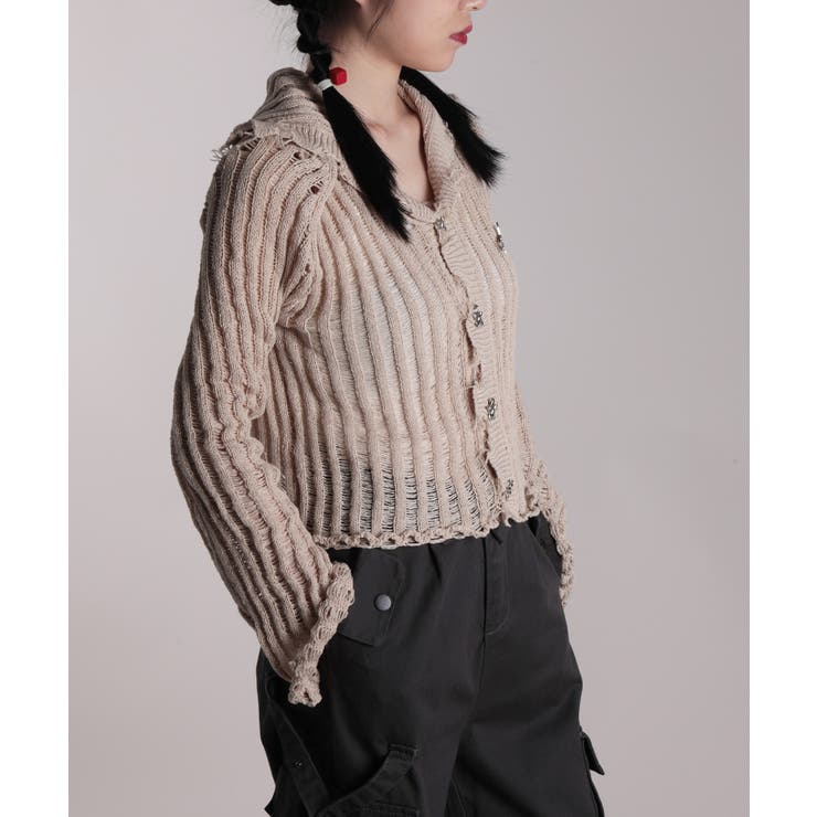 【HOOK】for girls 透かし編みポロ襟カットソー | HOOK | 詳細画像23 