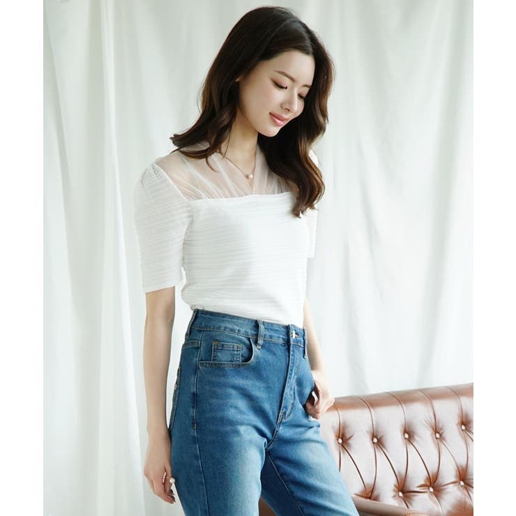 【Jasmine】チュール切り替え トップス Jasmine | aimoha  | 詳細画像11 