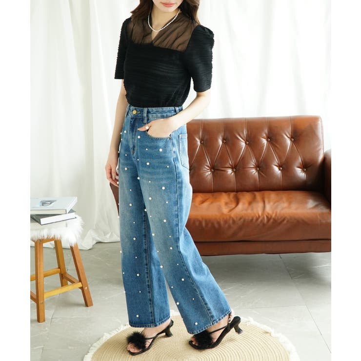 【Jasmine】チュール切り替え トップス Jasmine | aimoha  | 詳細画像3 