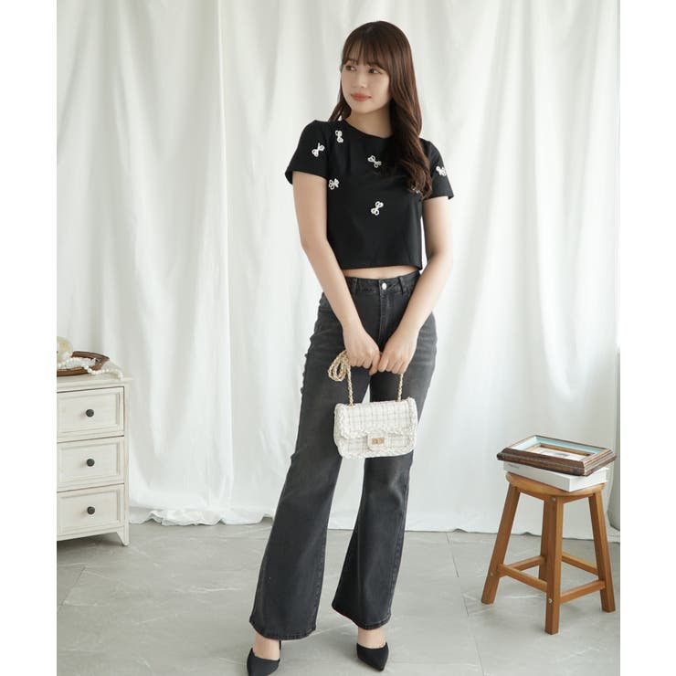 【Jasmine】パールリボン トップス Jasmine | aimoha  | 詳細画像6 