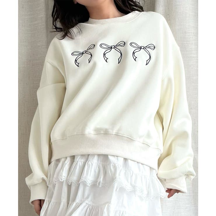 【Jasmine】リボンロゴ刺しゅうスウェット Jasmine Grandifl… | aimoha  | 詳細画像19 