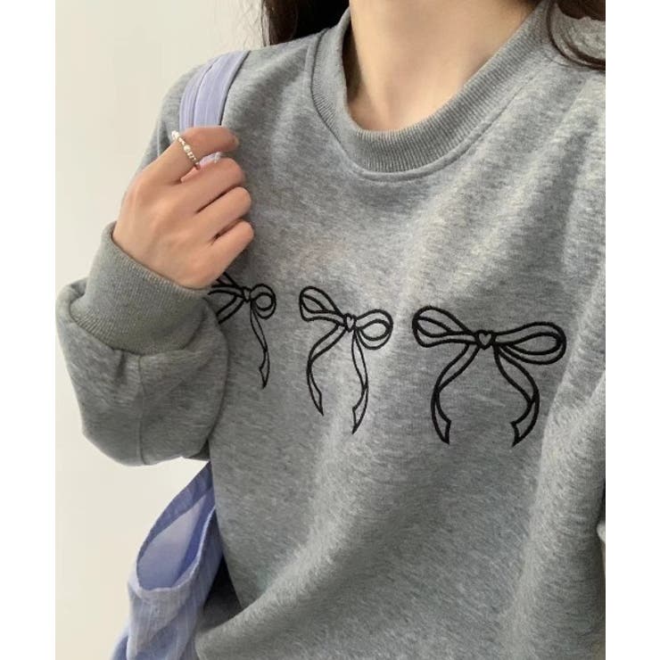 【Jasmine】リボンロゴ刺しゅうスウェット Jasmine Grandifl… | aimoha  | 詳細画像21 