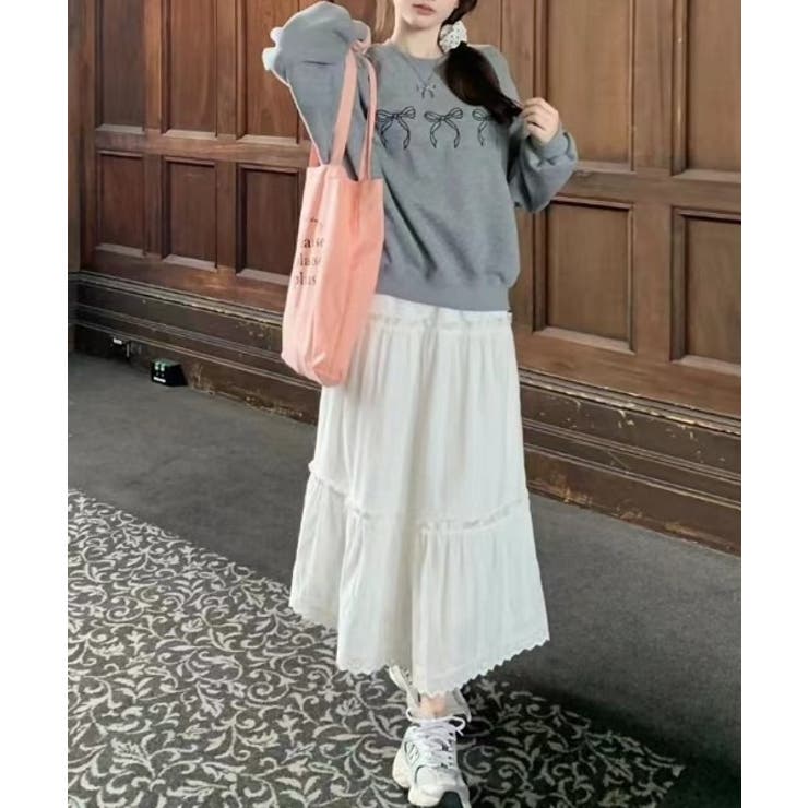 【Jasmine】リボンロゴ刺しゅうスウェット Jasmine Grandifl… | aimoha  | 詳細画像11 