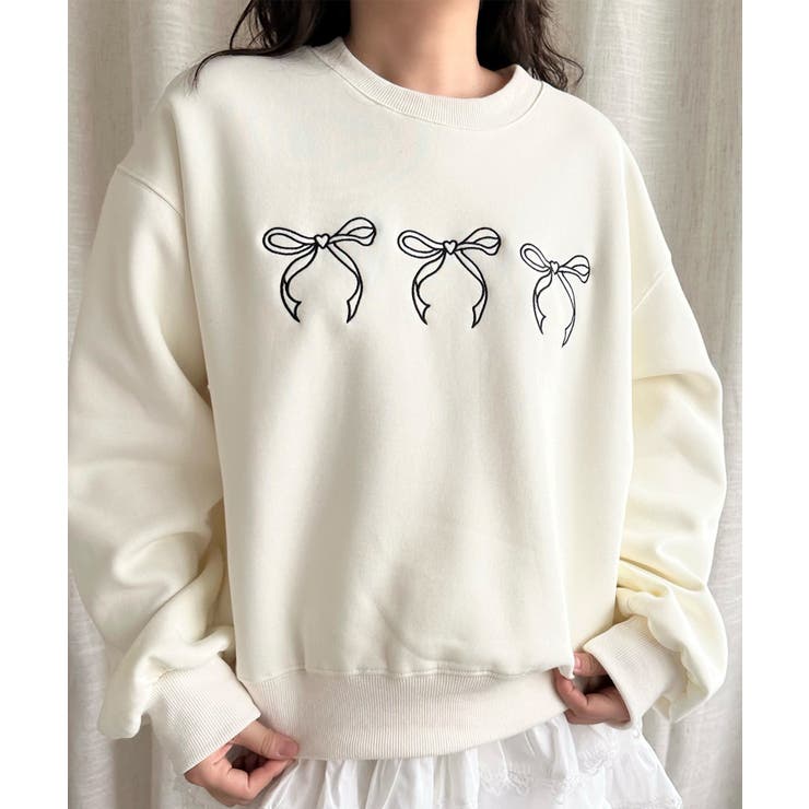 【Jasmine】リボンロゴ刺しゅうスウェット Jasmine Grandifl… | aimoha  | 詳細画像13 
