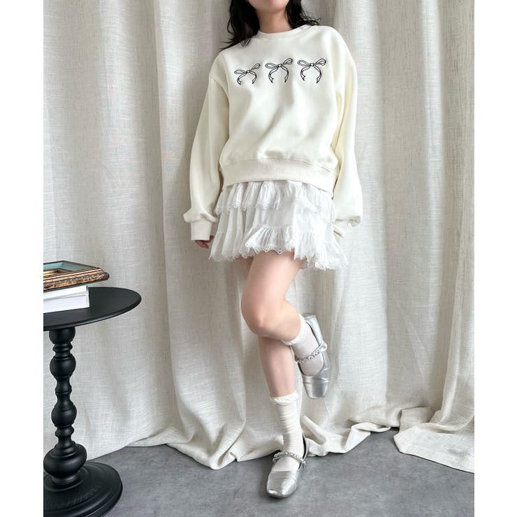 【Jasmine】リボンロゴ刺しゅうスウェット Jasmine Grandifl… | aimoha  | 詳細画像14 